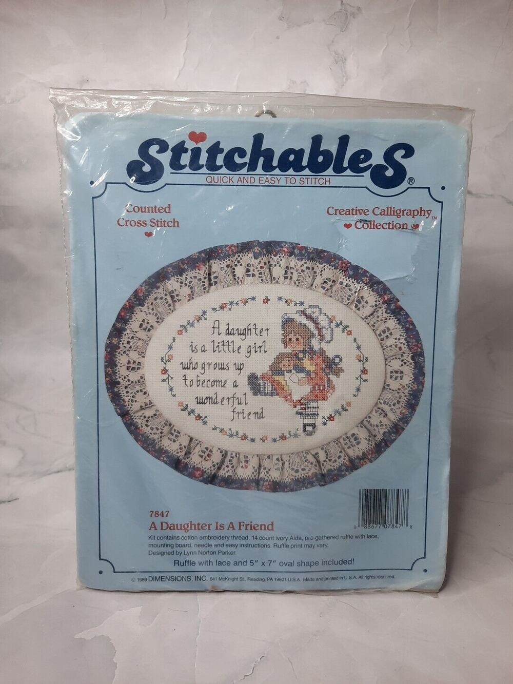 1989 Dimensions Stitchables Counted Cross Stitch Kit A Daughter Is A Friend